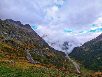 Scenic view of mountains against sky