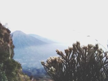 Scenic view of mountains against clear sky