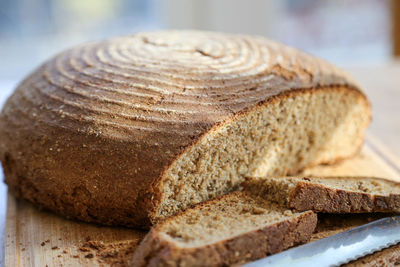 Homebaked bread with spelt flour, rye flour and wholegrain wheat flour