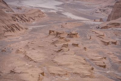 High angle view of desert land