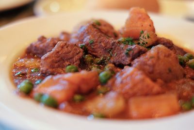 Close-up of meal served in plate