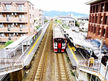 Railroad tracks in city