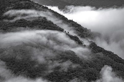 High angle view of mountain against sky