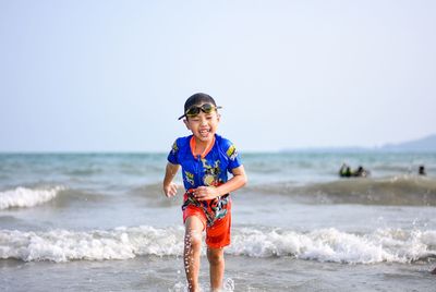 Portrait of boy on beach