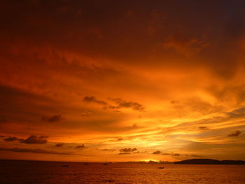 Scenic view of sea at sunset