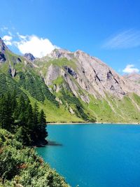 Scenic view of lake and mountains