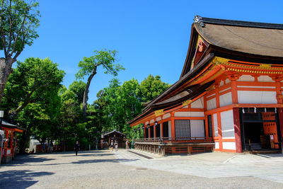 Exterior of building against clear blue sky