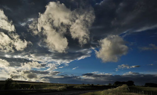 Scenic view of landscape against cloudy sky