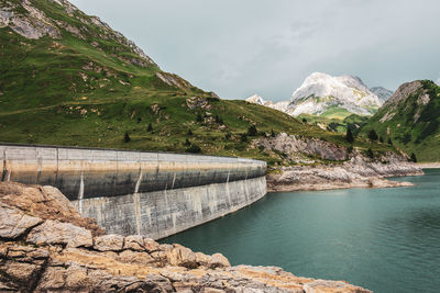 The lake spullersee a high mountain lake in vorarlberg, austria.