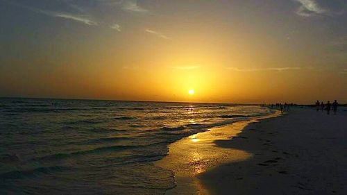 Scenic view of sea at sunset