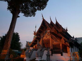 Low angle view of temple against sky