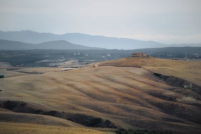 High angle view of desert against sky