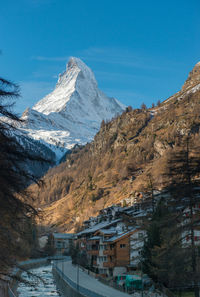 Wooden house at zermatt, switzerland