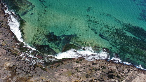 High angle view of sea shore