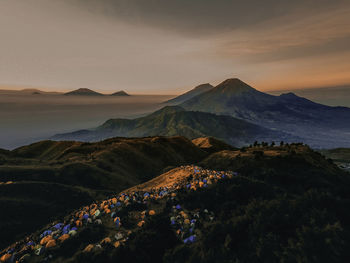 A beautiful night view from mount andong central java