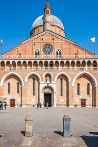 View of historical basilica of the saint in padua against clear sky