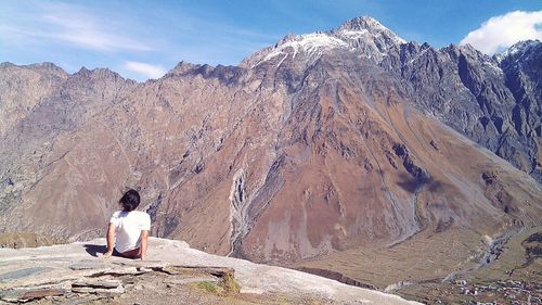 Tourists on mountain