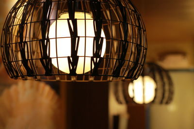 Close-up of illuminated lamp