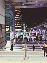 View of illuminated city street