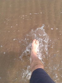 Low section of woman on beach