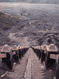 High angle view of land