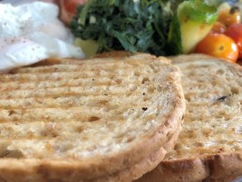 Close-up of sliced slices in plate