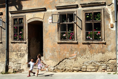 Full frame shot of window in city