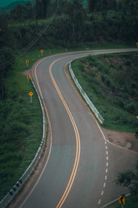 High angle view of highway by street