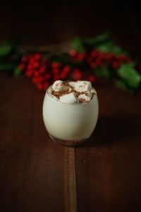 Close-up of dessert on table