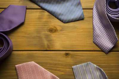 High angle view of empty chairs on table