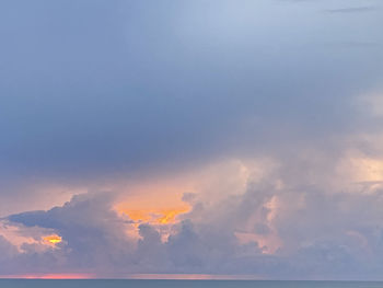 Low angle view of sky over sea