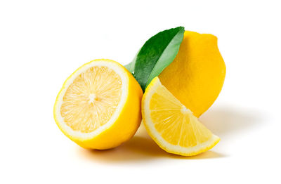 Close-up of fruits against white background