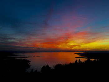 Scenic view of dramatic sky during sunset