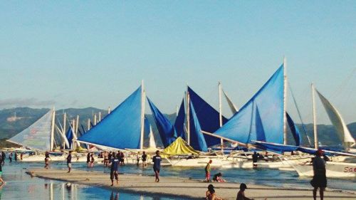 Tourists enjoying at beach