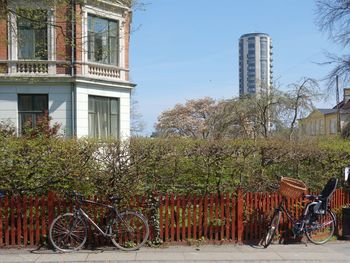 Cars parked in front of building