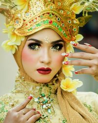 Close-up portrait of a beautiful young woman