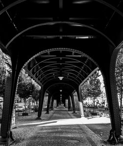 Empty bridge in tunnel