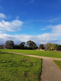 Scenic view of field against sky