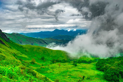 Sky touching land 