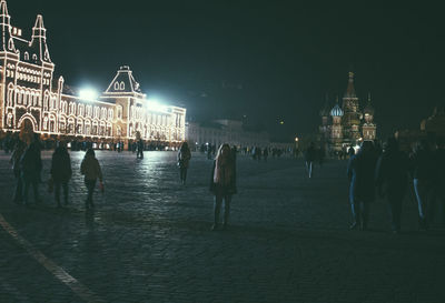 Illuminated city at night