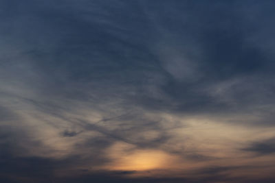 Low angle view of sky at sunset