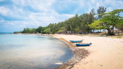 Scenic view of beach against sky