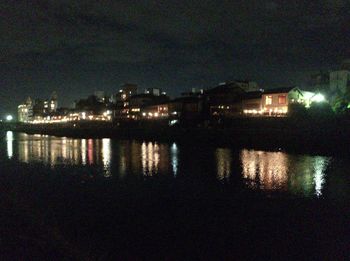 Illuminated city at night