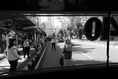 Man cycling in bus