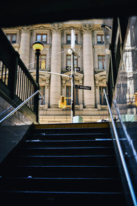 Staircase in illuminated building