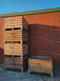 Brick wall against sky