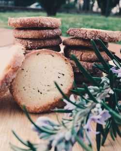 Close-up of bread on table