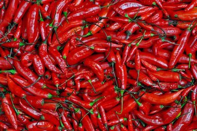 Full frame shot of red chili peppers