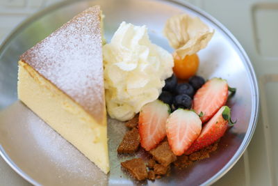 Close-up of breakfast served in plate