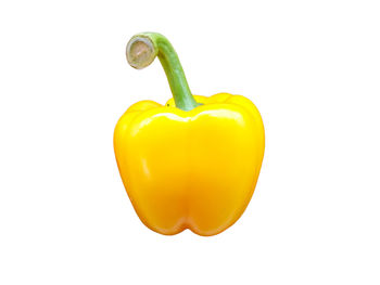 Close-up of yellow bell pepper against white background